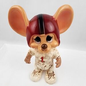 Vintage Tobo Gigio Mouse Bank Football Player Ed‎ Sullivan Show 1970 plastic